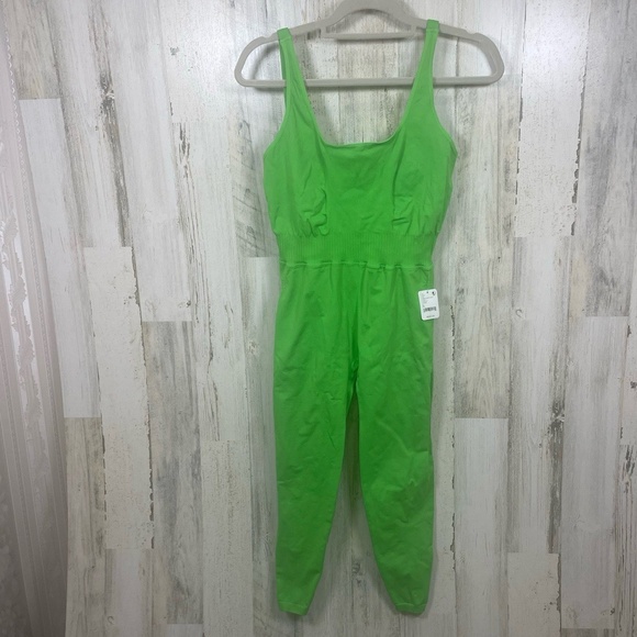 Free People Jumpsuit Activewear Spring Garden Green size XL NWT Seamless Yoga - Picture 1 of 8